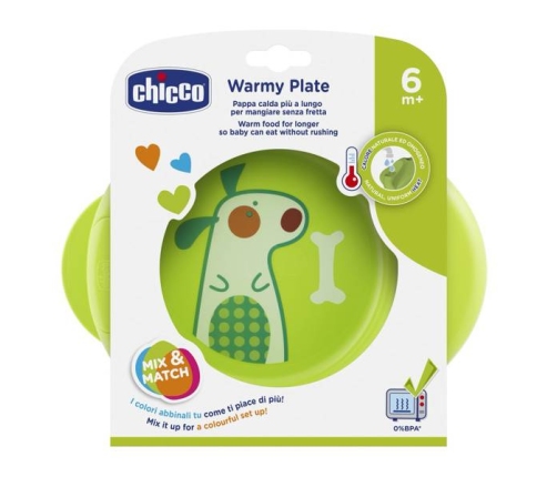 Talerz Podgrzewany 2w1 Zielony 6m+