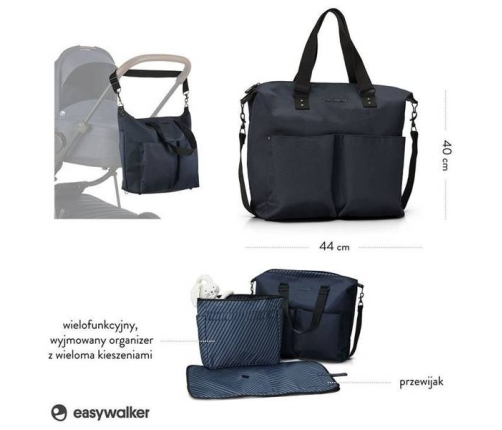 Easywalker Torba Do Wózka z Przewijakiem i Organizerem Uniwersalna Sapphire Blue