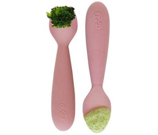 EZPZ Komplet Silikonowych Sztućców Mini Utensils Pastelowy Róż