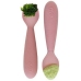 EZPZ Komplet Silikonowych Sztućców Mini Utensils Pastelowy Róż