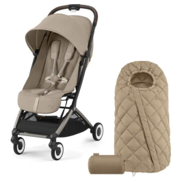 Cybex Orfeo Almond Beige/Taupe  Pastaigu rati + Guļammaiss Cybex Snogga 2
