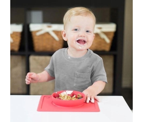 EZPZ Silikonowa Miseczka z Podkładką 2w1 Mini Bowl Różowa