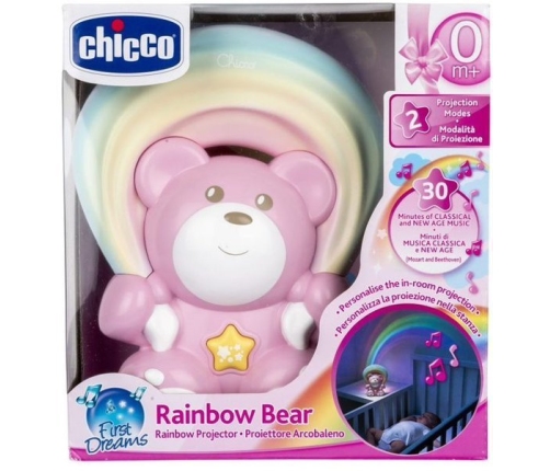 Chicco Rainbow Bear lācītis projektors Pink