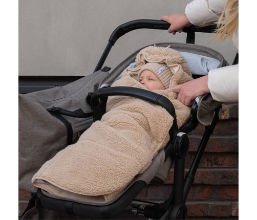 Lodger Polarowy Wielofunkcyjny Otulacz z Polaru Beżowy Teddy Beige