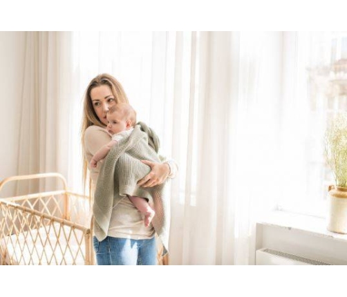 Poofi Kocyk Bawełniany Paris Khaki 80x100