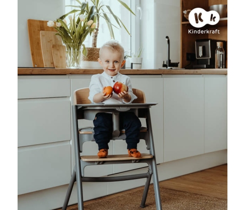 Kinderkraft Livy Krzesełko do Karmienia Brązowy Oak