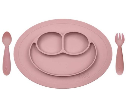 EZPZ Komplet Naczyń Silikonowych Mini Feeding Set Pastelowy Róż