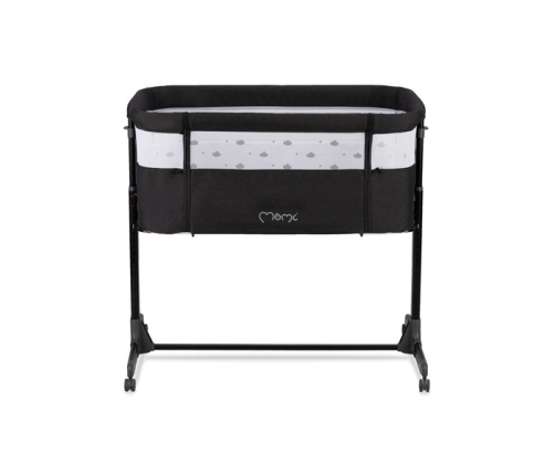 MoMi Revo Łóżeczko Dostawne 2w1 Ciemnoszare + Torba Transportowa