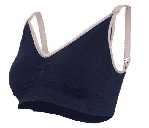 Carriwell Bezszwowy Biustonosz Do Karmienia Z Koronką S Box 3060  Niebieski