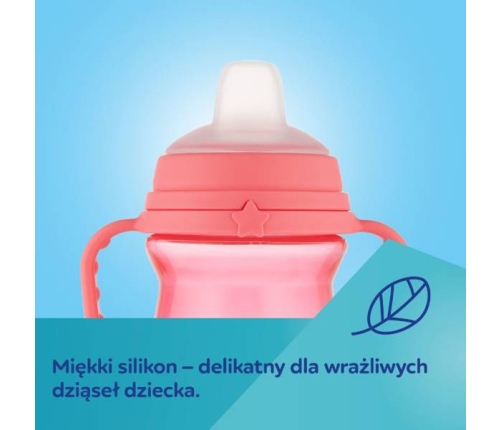 Canpol Babies FirstCup Kubek z Silikonowym Ustnikiem 150ml Bonjour Paris Różowy 56/612_pin