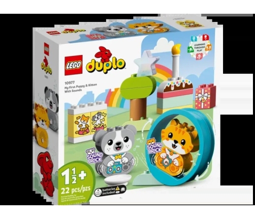 Lego 10977 Mój Pierwszy Szczeniak i Kotek z Odgłosami