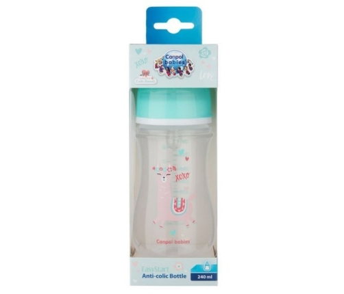 Canpol Babies EasyStart Exotic Animals Butelka szerokootworowa antykolkowa 240 ml 35/221_gre Zielony