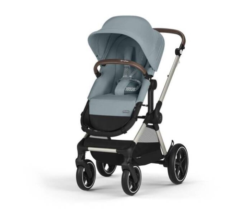 Cybex Eos Lux Wózek Głęboko-Spacerowy Rama Frame Stormy Blue + Cybex Cloud G I - Size Fotelik Samochodowy Ocean Blue Plus + Adaptery + Baza