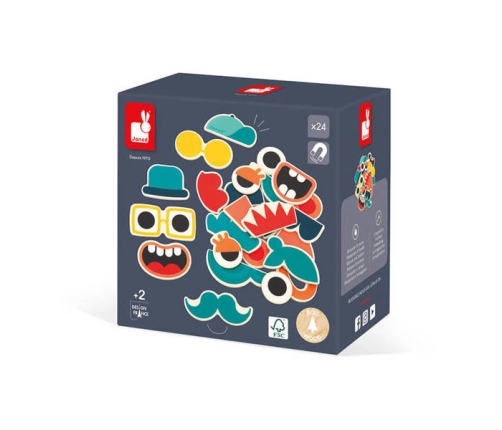 Janod Magnesy Mix and Match Portrety 24 szt. 2+