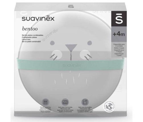 Suavinex Zestaw Misek do Przechowywania i Karmienia, Hygge Baby Miętowy