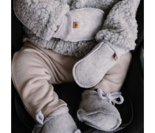 Zaffiro Rękawiczki Dziecięce Wełna Premium 0/12m Grey