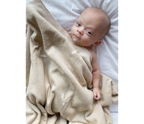 Piapimo HandyBlanky Kocyk Bambusowy 80x100cm Pszczółki Piaskowy