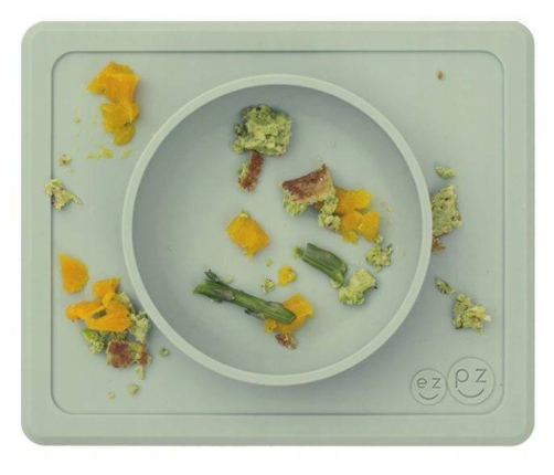 EZPZ Silikonowa Miseczka z Podkładką 2w1 Mini Bowl Pastelowa Zieleń