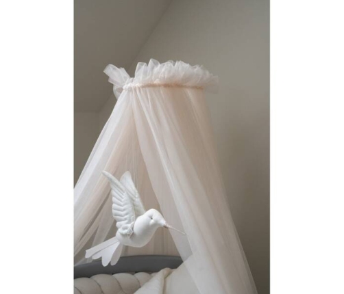 Waldin Tiulowy Baldachim Do Łóżeczka + Stelaż Na Baldachim Champagne