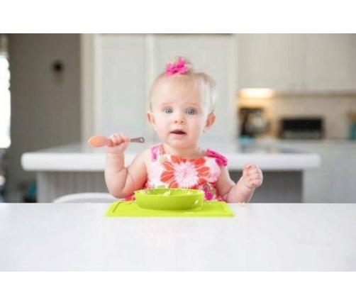 EZPZ Silikonowa Miseczka z Podkładką 2w1 Mini Bowl  Zielona