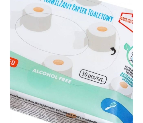 Akuku Nawilżany Papier Toaletowy o Zapachu Mango 50 szt.