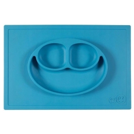 EZPZ Happy Mat Silikonowy Talerzyk z Podkładką 2w1 Niebieski EZPZ Happy Mat Silikonowy Talerzyk z Podkładką 2w1 Niebieski