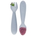 EZPZ Komplet Silikonowych Sztućców Mini Utensils Pastelowa Szarość