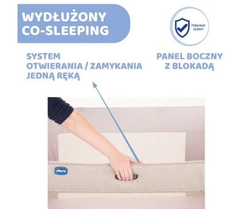 Chicco Next2Me Forever Łóżeczko Dostawne 3w1 do 22kg Moon Grey + Prześcieradło 2szt Pink Pois