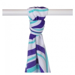 Xkko Ręcznik Bambusowy Otulacz 90x100cm Hearts&Waves Ocean Blue Xkko Ręcznik Bambusowy Otulacz 90x100cm Hearts&Waves Ocean Blue