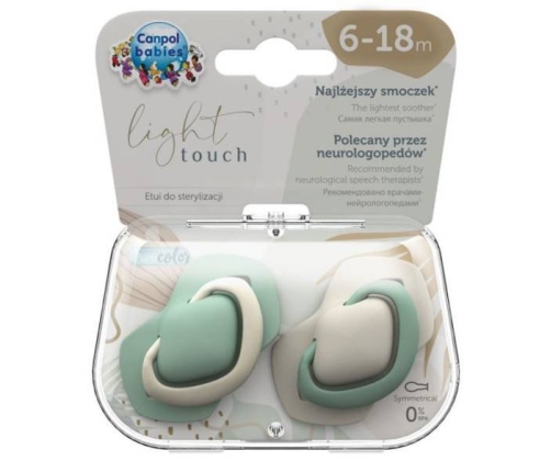 Canpol Babies Symetryczny Smoczek Silikonowy Pure Color  6-18m 2szt. 22/656_bei Beige