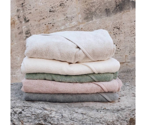 Piapimo TowelPower Ręcznik Kąpielowy z Kapturkiem Bambusowo-Bawełniany 90x90cm z Haftem Piaskowy