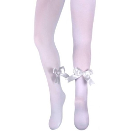 Milusie Rajstopy Kokardki Białe Rozmiar 80-86 Milusie Rajstopy Kokardki Białe Rozmiar 80-86