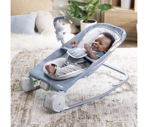 Ingenuity Happy Belly Rock-to-Bounce Parker Blue Шезлонг
