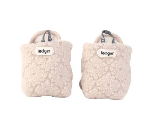 Lodger Fleece Polarowe Buciki Kapcie z Antypoślizgową Podeszwą 6-12 msc Jasnobeżowe Birch