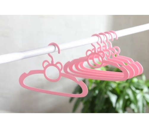 Babyhood Wieszaki Niedżwiadek 5 szt Różowe BH-724P