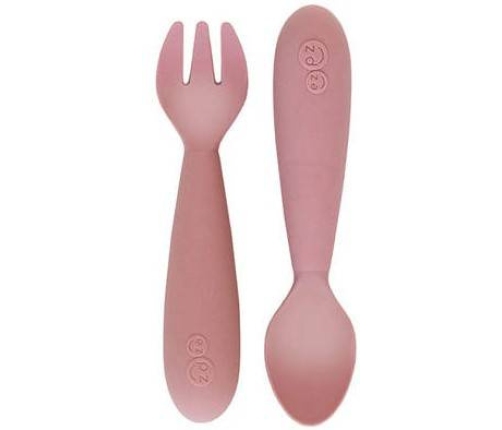 EZPZ Komplet Silikonowych Sztućców Mini Utensils Pastelowy Róż
