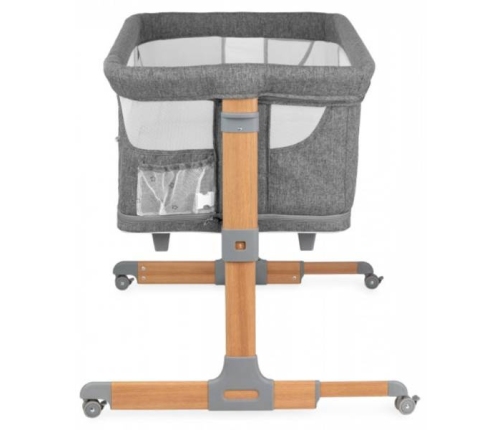 MoMi Smart Bed Łóżeczko Dostawne Kojec 4w1 Grey + Torba Transportowa