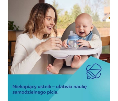 Canpol Babies FirstCup Kubek z Silikonowym Ustnikiem 150ml Bonjour Paris Różowy 56/612_pin