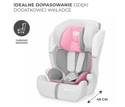 Kinderkraft Comfort Up I-Size Fotelik Samochodowy 9-36 kg Różowy