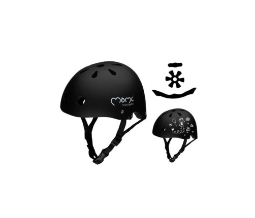 MoMi Mimi Dziecięcy Kask Rowerowy Czarny Matowy