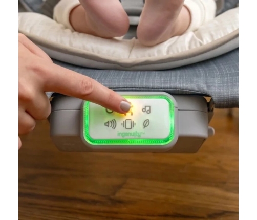 Ingenuity Happy Belly Rock-to-Bounce Parker Grey Šūpuļkrēsliņš