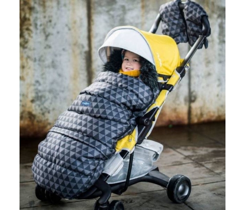 Bērnu ratu guļammaiss Womar GROW UP 2.0 Plush Pastel Geo Grey