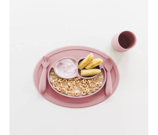 EZPZ Komplet Naczyń Silikonowych Mini Feeding Set Pastelowy Róż