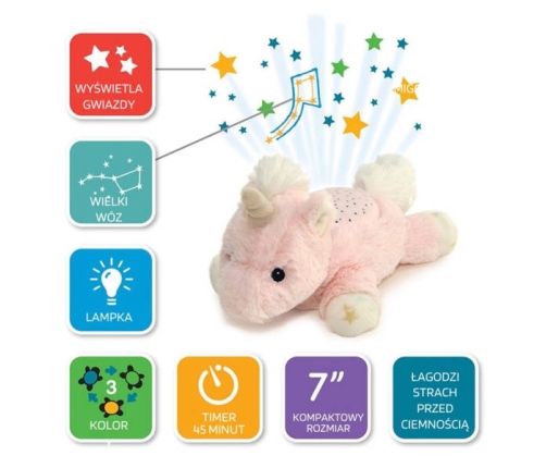 Cloud B Dream Buddies Ella the Unicorn Lampka Nocna z Projekcją Świetlną Jednorożec