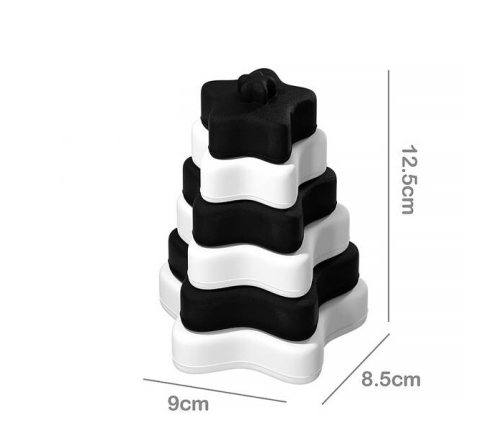 Baby in World Wieża Silikonowa Gwiazdy Black and White