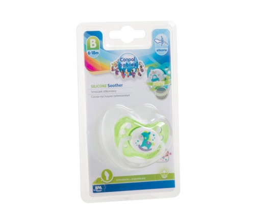 Canpol Babies Smoczek Uspokajający Silikonowy Ortodontyczny 0-6 m-cy Toys Mix Kolorów