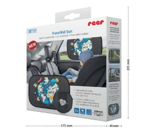 Reer Przeciwsłoneczna Osłonka Samochodu 2 szt UV50+ Kolorowa Dookoła Świata