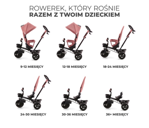 Kinderkraft Aveo Rowerek Trójkołowy Rose Pink