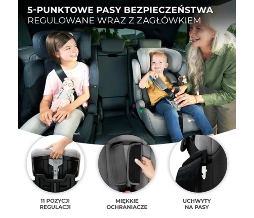 Kinderkraft Comfort Up I-Size Fotelik Samochodowy 9-36 kg Czarny