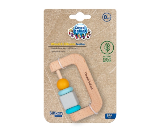 Canpol Babies Gryzak Drewniano-Silikonowy dla Niemowląt 80/301 Kształty